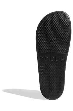 Adidas Adilette Aqua Schwarze Pantoletten mit weißen Bändern