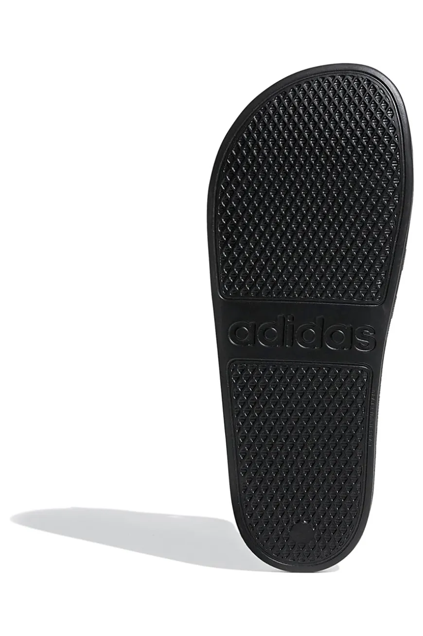 Adidas Adilette Aqua Schwarze Pantoletten mit weißen Bändern