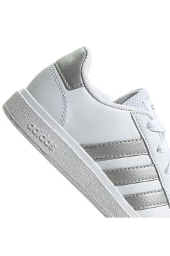 Adidas Grand Court 2 K – Weiße Sneakers mit silbernen Streifen