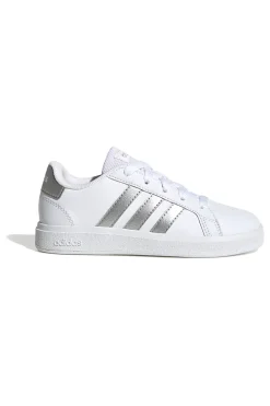 Adidas Grand Court 2 K – Weiße Sneakers mit silbernen Streifen