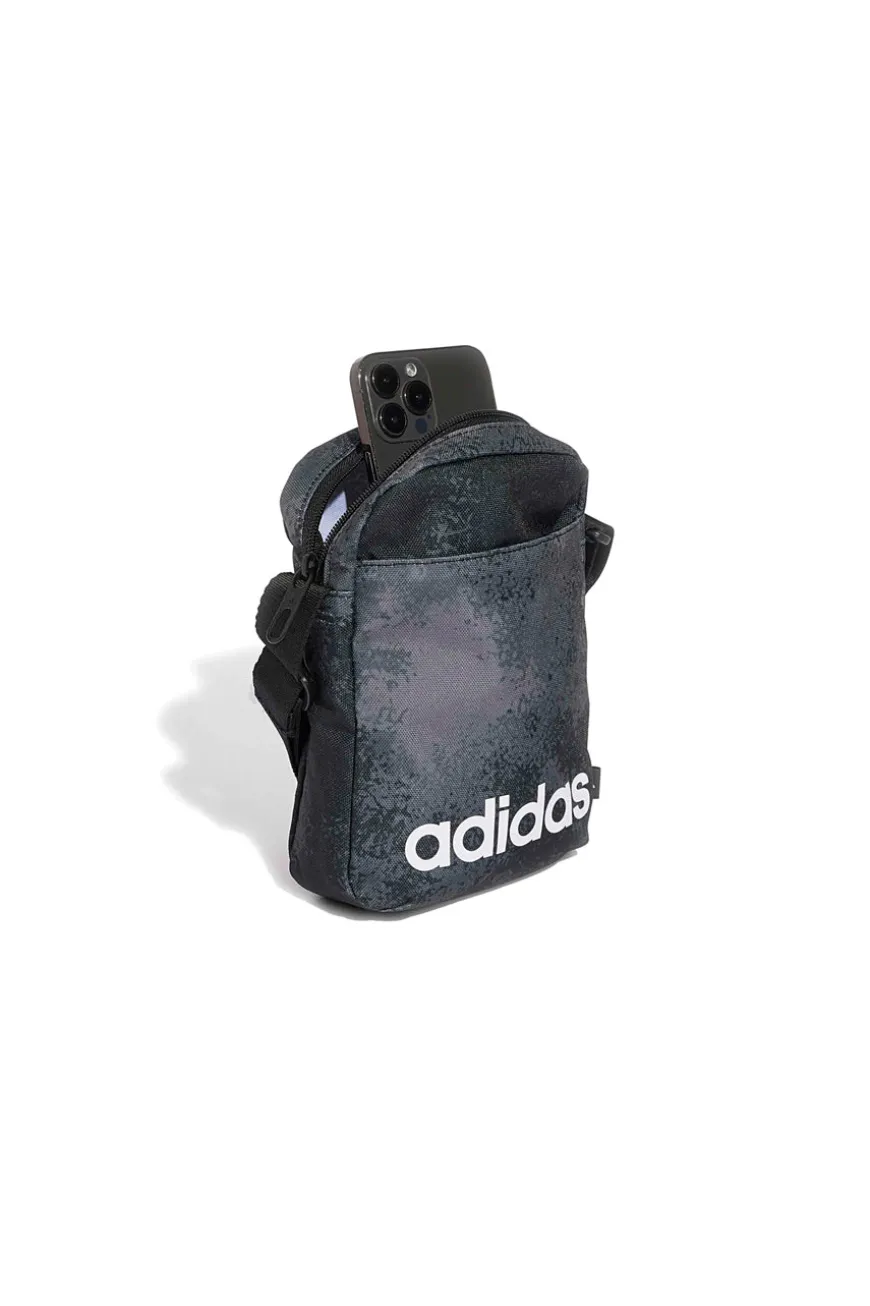 Adidas LIN G ORG Schultertasche mit Washed-Effekt, schwarz