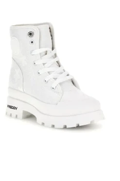 Anfibi bianchi platform tomaia ricamata Freddy S2617FY7691
