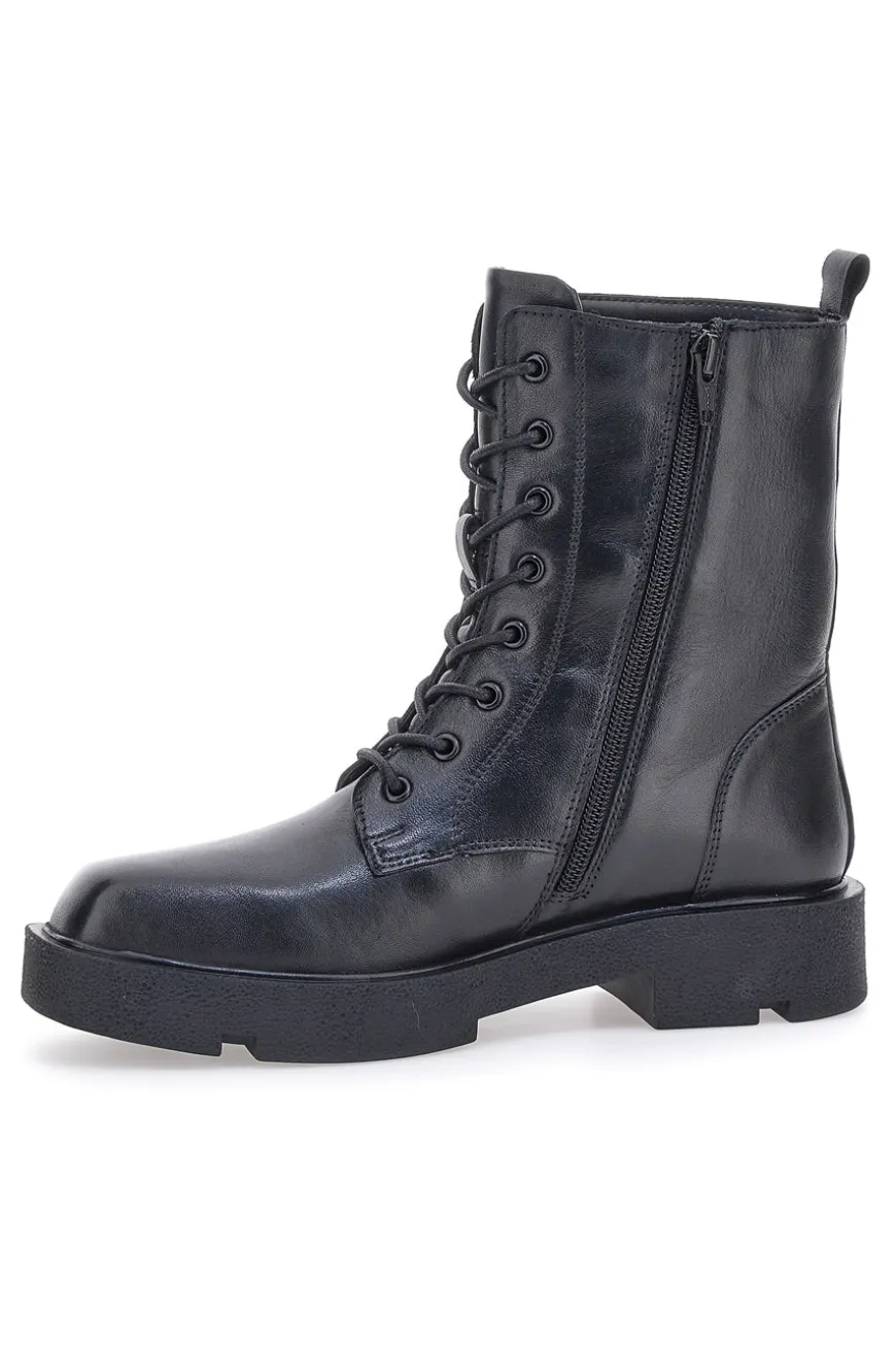 Anfibi Neri In Pelle Pittarello Rock 6680