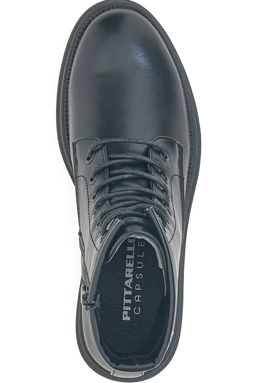 Anfibi neri minimal con fondo carrarmato Pittarello Capsule BT23059037