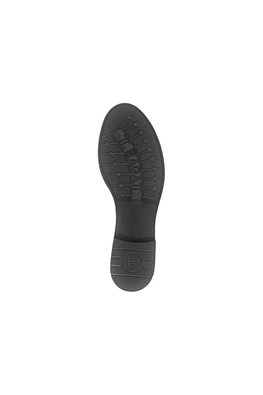 Bagatt D11AFS3K4100 Burgunderfarbene Leder-Schnürstiefel mit Reißverschluss und warmem Futter