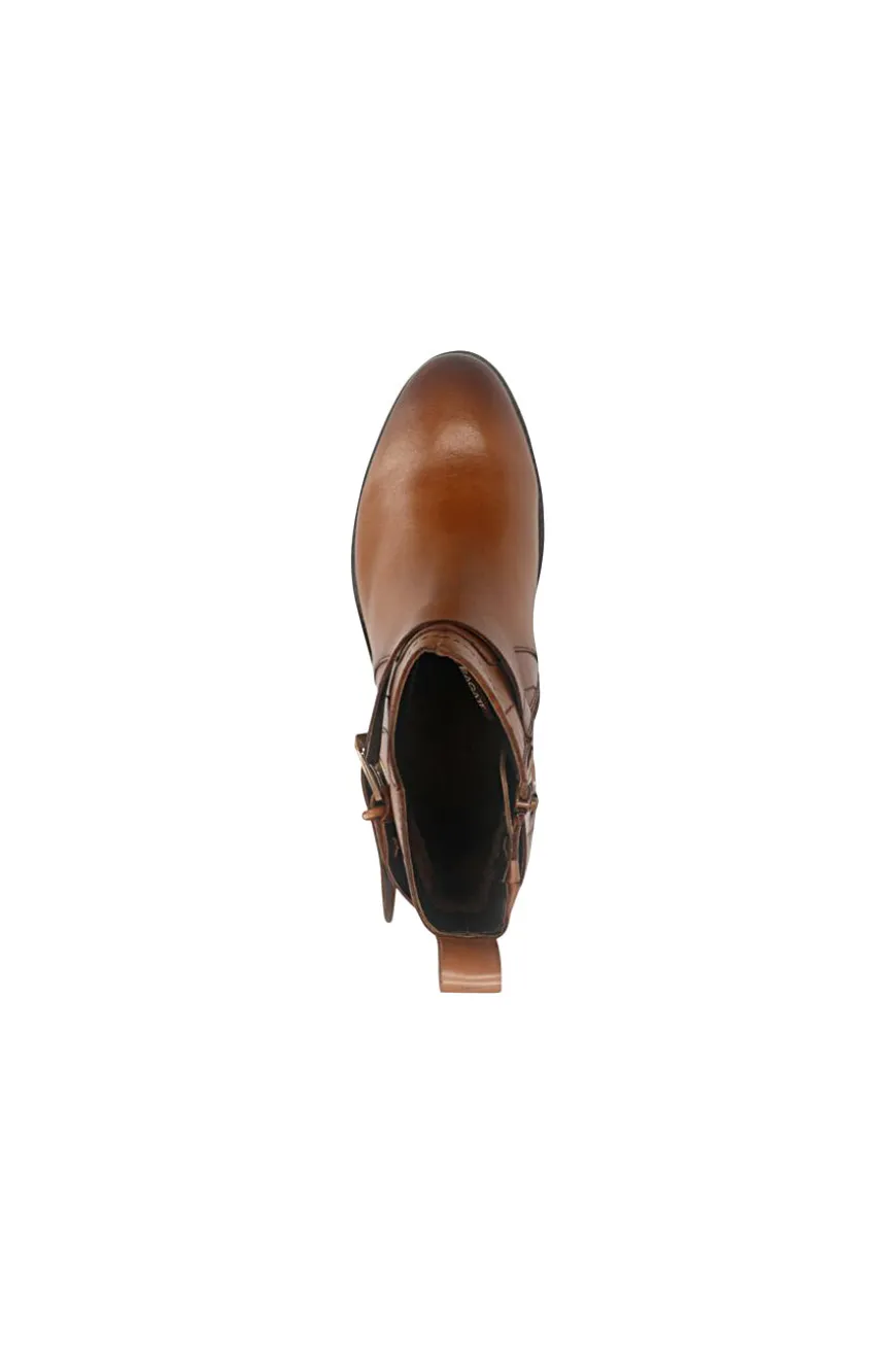 Bagatt D15AMQ374000 Stiefeletten aus warmem, braunem Leder mit Schnalle
