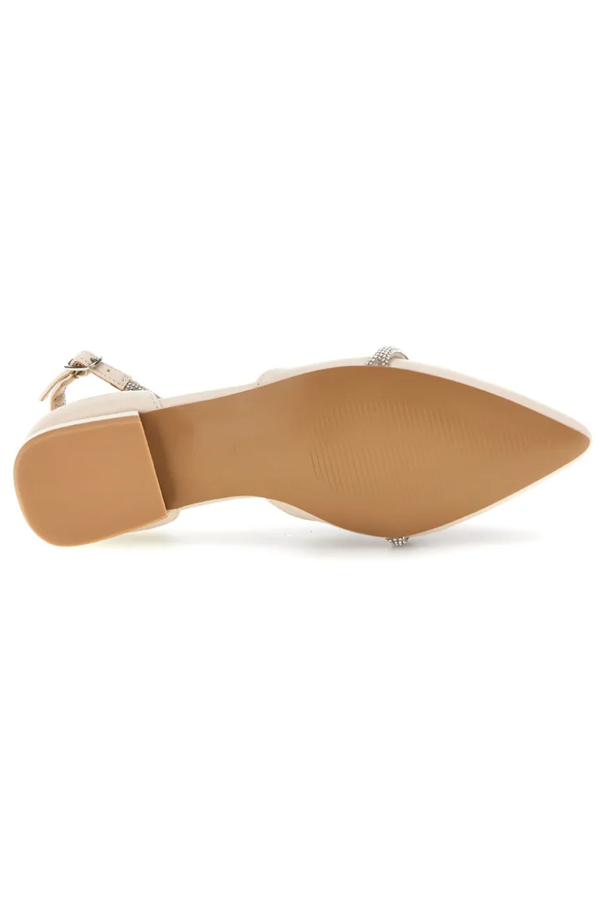 Ballerine beige a punta con cinturino Burani 51098C841