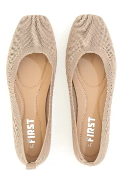 Ballerine beige in tessuto con soletta morbida The First PRE2