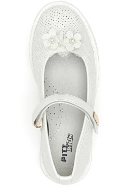 Ballerine Bianche Con Cinturino e Strappo Pitt Kids 7701