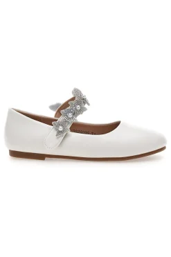 Ballerine bianche con cinturino fiocchi gioiello Grazie girl 392609S