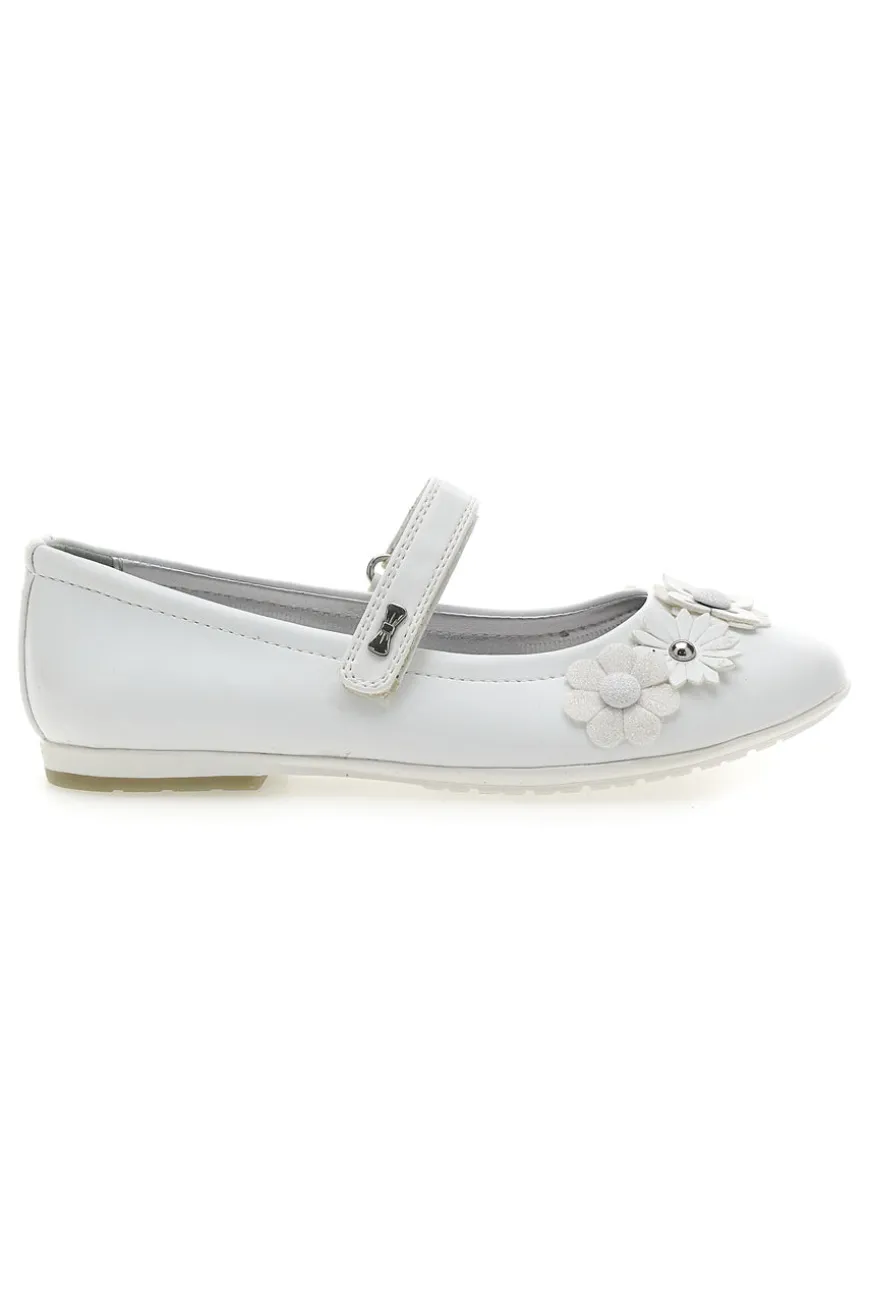 Ballerine Bianche con Cinturino e Clip con Fiori LAURA BIAGIOTTI AG17081