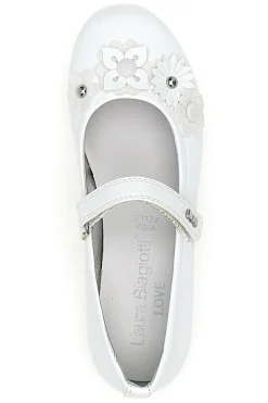 Ballerine Bianche con Cinturino e Clip con Fiori LAURA BIAGIOTTI AG17081