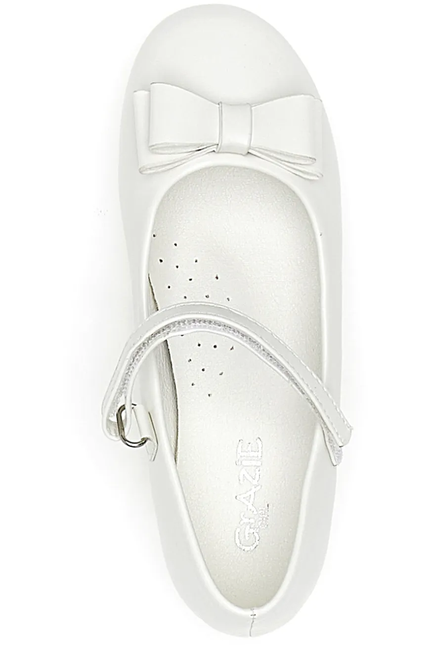 Ballerine Bianche con Cinturino e Fiocco GRAZIE GIRL 39G2509S