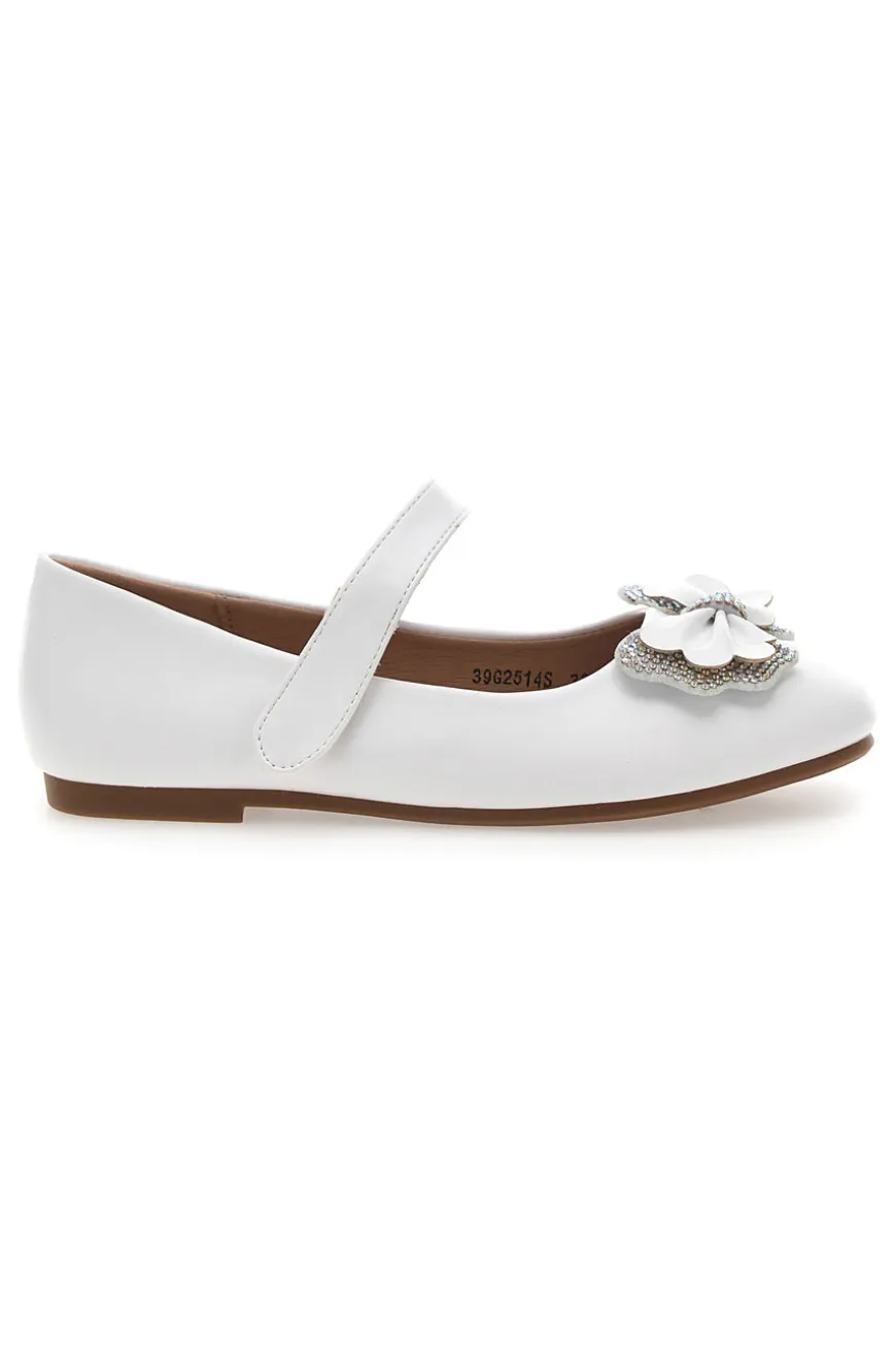 Ballerine Bianche con Cinturino e Fiocco a Fiore GRAZIE GIRL 39G2514S