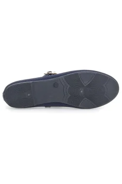 Ballerine blu in tessuto traforato con cinturino The First PRESZ41
