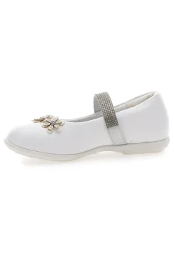 Ballerine con fiori e strass bianche ENERGY E705