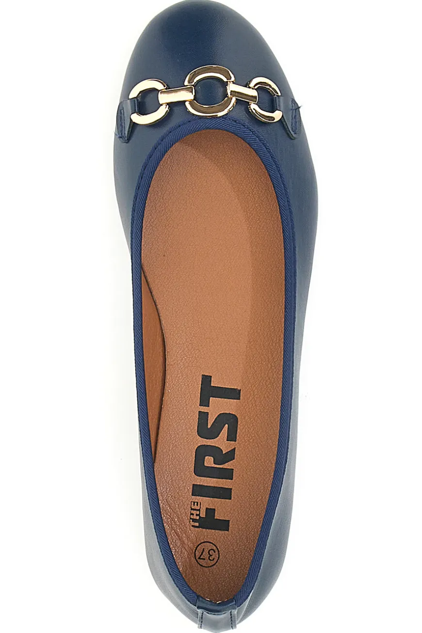 Ballerine Navy con Fibbia Decorativa Oro THE FIRST IDE172