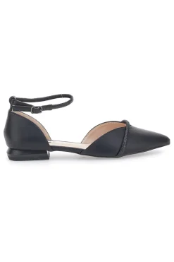 Ballerine Nere a Punta con Strass Neri Mariella Burani 51098