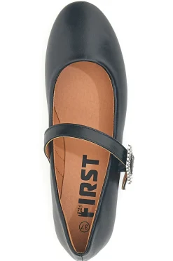 Ballerine nere con cinturino gioiello The First IDEA2285