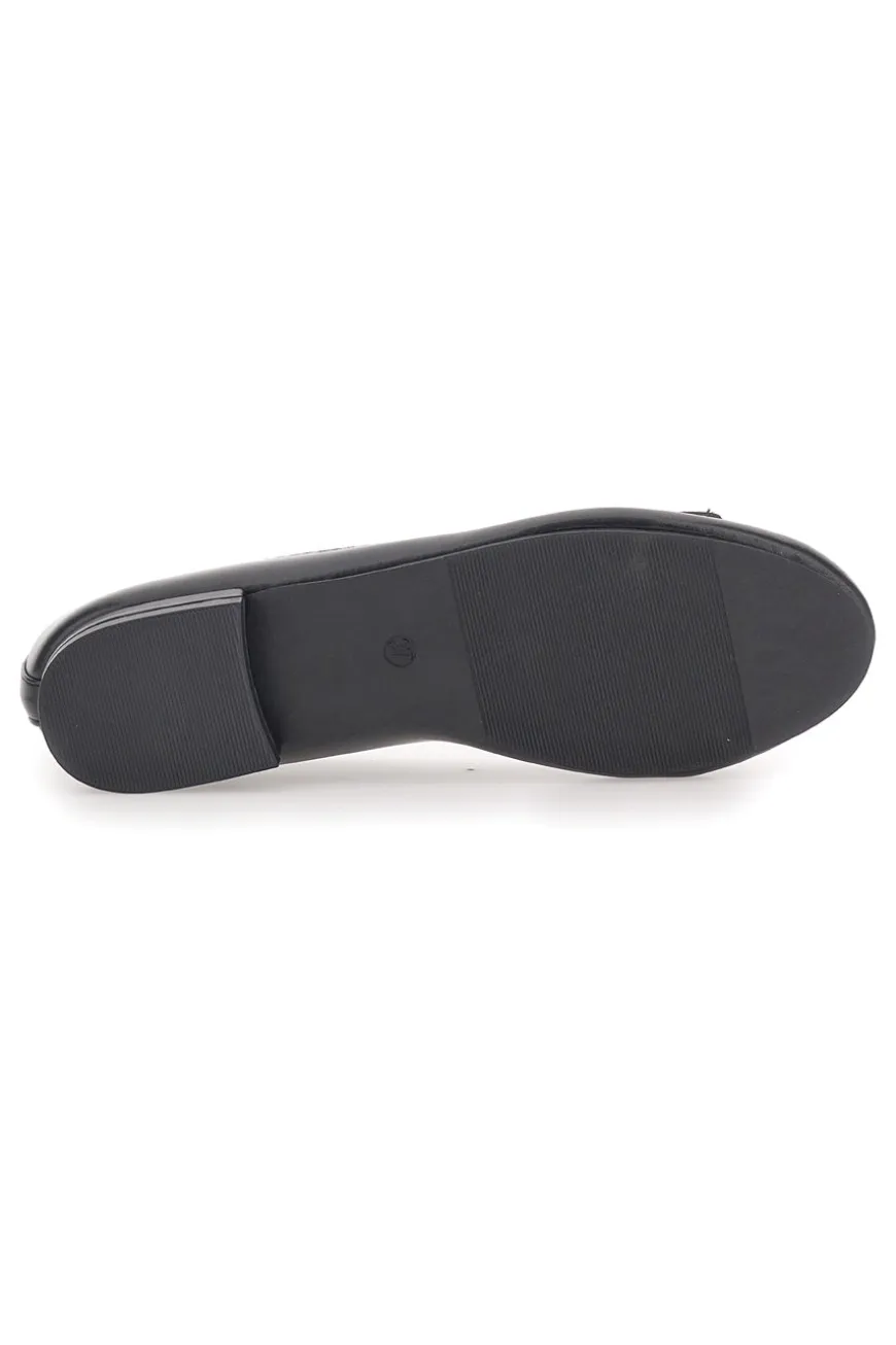 Ballerine Nere con Fibbia Decorativa Oro THE FIRST IDE172