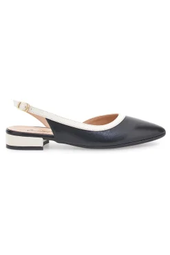 Ballerine Nere e Beige Con Cinturino Slingback Pittarello Couture 6011
