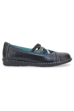Ballerine nere in vera pelle con fasce elastiche Prima riga 19496FRUIT