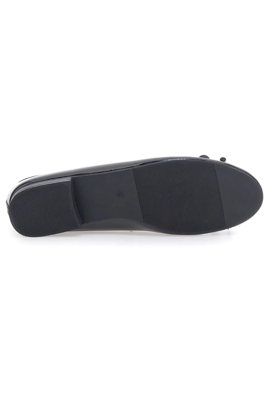 Ballerine nere vernice con fiocco decorativo The First IDE173
