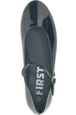 Ballerine nere verniciate con cinturino The First IDEA01