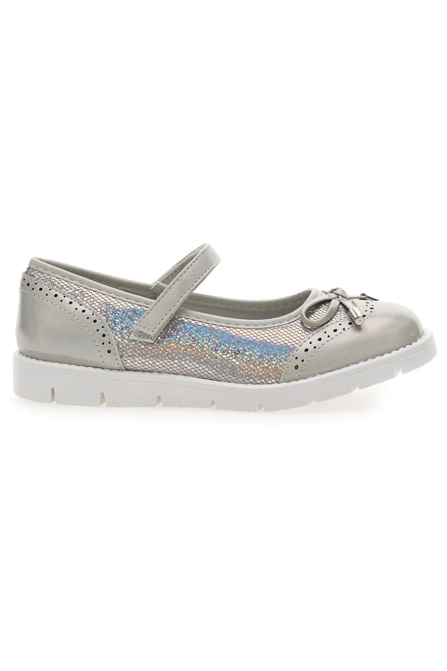 Ballerine Platino Con Cinturino e Strappo Pitt Kids 8128