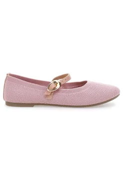 Ballerine rosa in tessuto traforato con cinturino The First PRESZ41