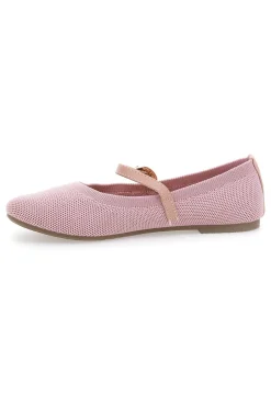 Ballerine rosa in tessuto traforato con cinturino The First PRESZ41