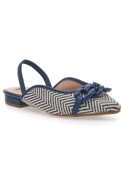 Ballerine slingback blu con fiocco e punta a contrasto Me & Me D729H1