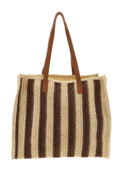 Basile gewebt beige und braun Strandtasche BA27409