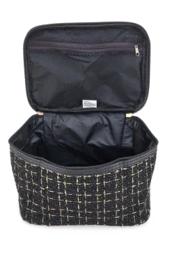 Beauty case nero con tessuto intrecciato JUICE ATENE 099