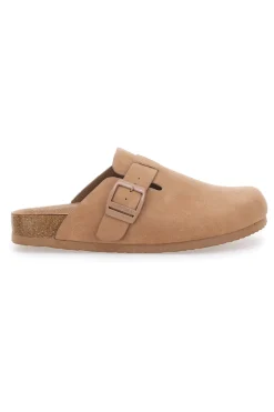 Beige Clogs mit Schnalle und vorgeformter Lederinnensohle SUPERGA S11U700