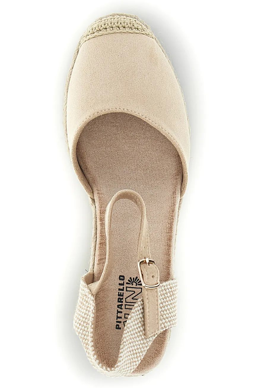 Beige Espadrille Sandalen mit Seil Keil Pittarello Sun Bl2