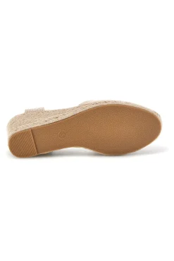 Beige Espadrille Sandalen mit Seil Keil Pittarello Sun Bl2