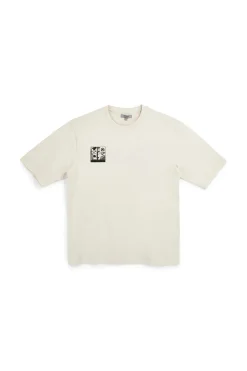Beigefarbenes Baumwoll-T-Shirt mit Boardman Alpha Grafikdruck pt-m-t-9065