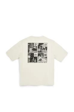 Beigefarbenes Baumwoll-T-Shirt mit Boardman Alpha Grafikdruck pt-m-t-9065