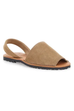 Beige Minorchine-Sandalen aus Fly Nature 204-Leder