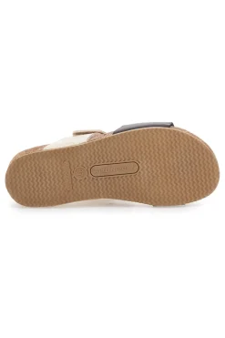 Beige-schwarze Hausschuhe mit Komfortsohle PITTARELLO ECO 293A480SR