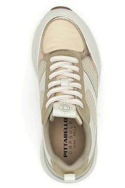 Beige Sneakers mit bequemer Plateausohle und Ledereinsätzen Pittarello Capsule Kendy