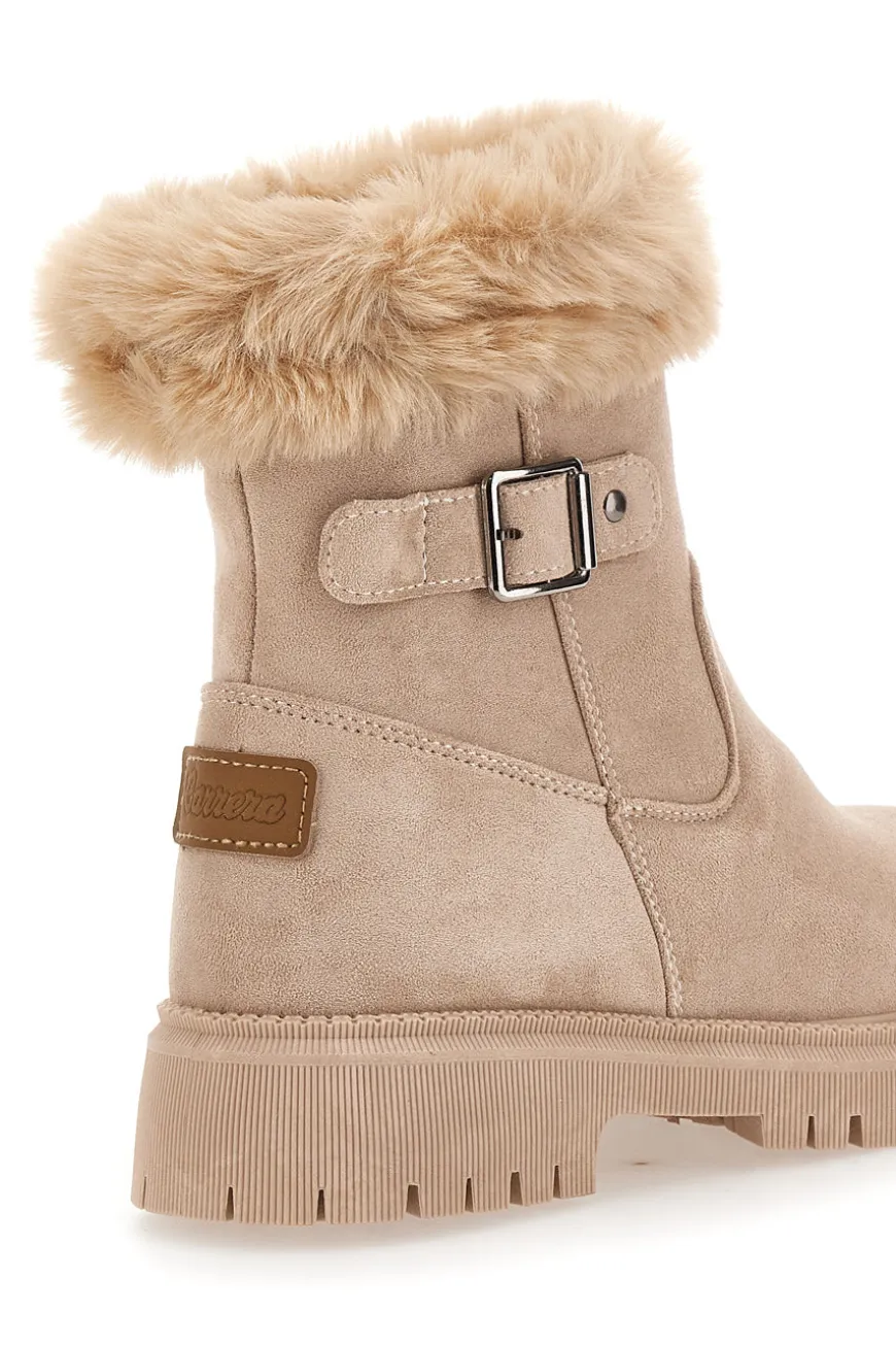 Beige Stiefeletten mit Pelzbesatz und Innenfutter Carrera CAW759096363