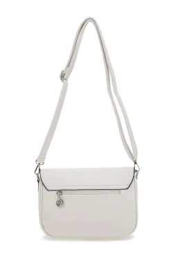 Beige Umhängetasche mit Überschlag und Magnetverschluss Emma spagnesi PU1096