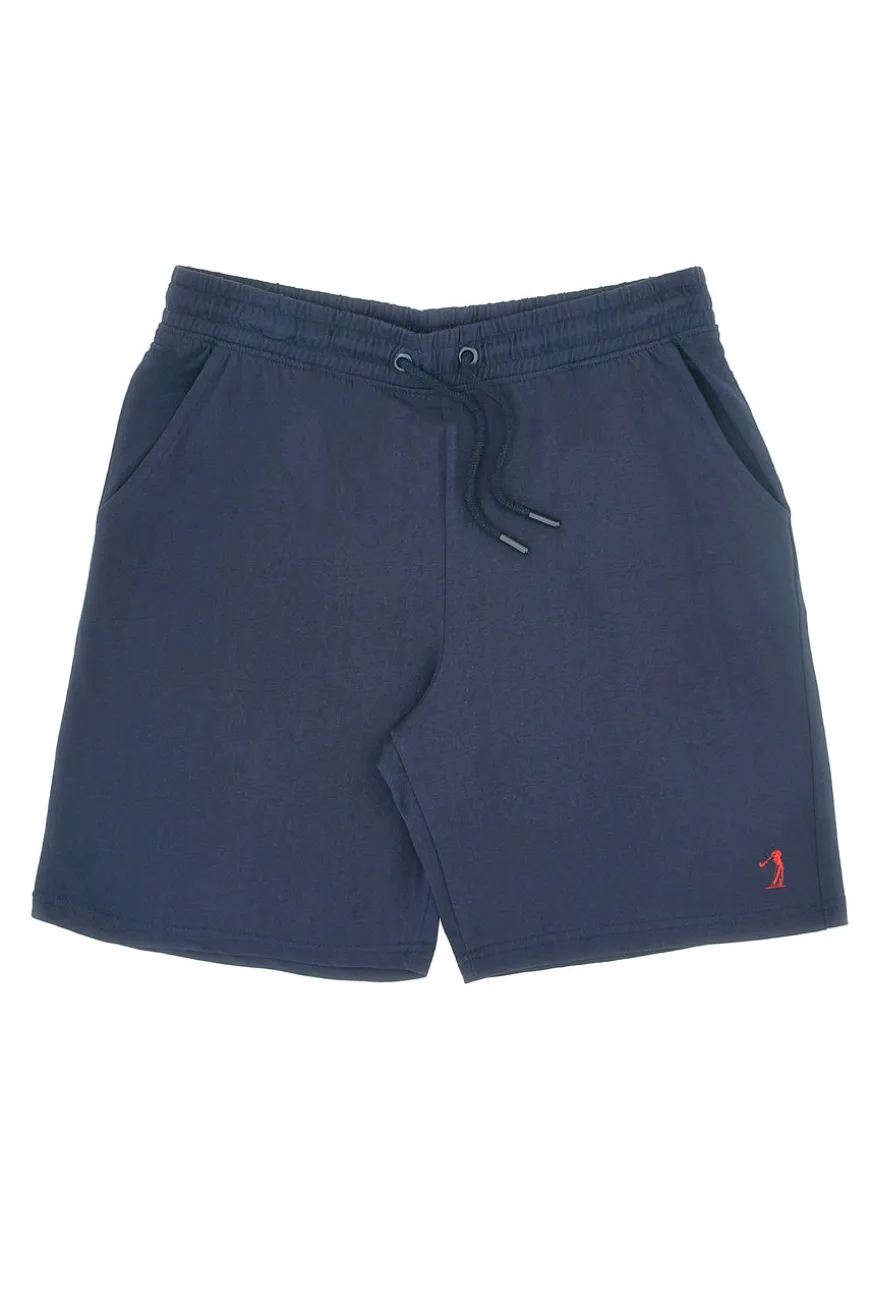 Bermuda blu in cotone con logo ricamato Us golf BE001
