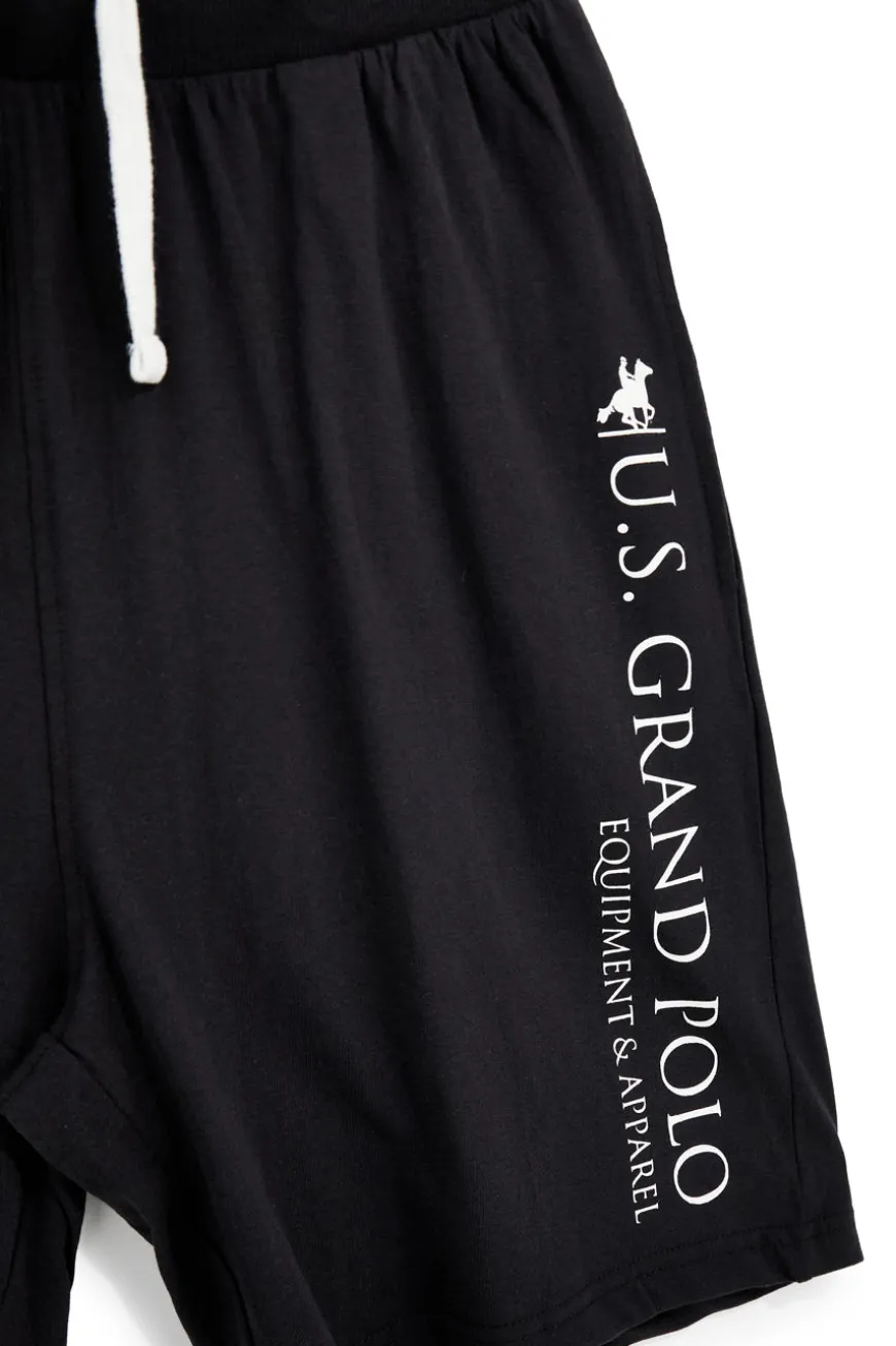 Bermuda nero in cotone U.s.grand polo US61713M