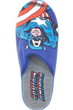 Blaue Hausschuhe mit Captain America-Aufdruck und rutschfester Avengers-Sohle R1010198T01