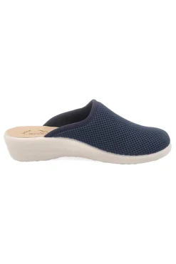 Blaue Hausschuhe mit rutschfester Innensohle aus echtem Leder Fly Flot 90T40368FE