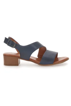 Blaue Sandalen mit niedrigem Absatz und Obermaterial aus Leder PITTARELLO LOOK 243080