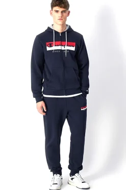 Blaues Sweatshirt mit Reißverschluss CHAMPION HOODED FULL ZIP